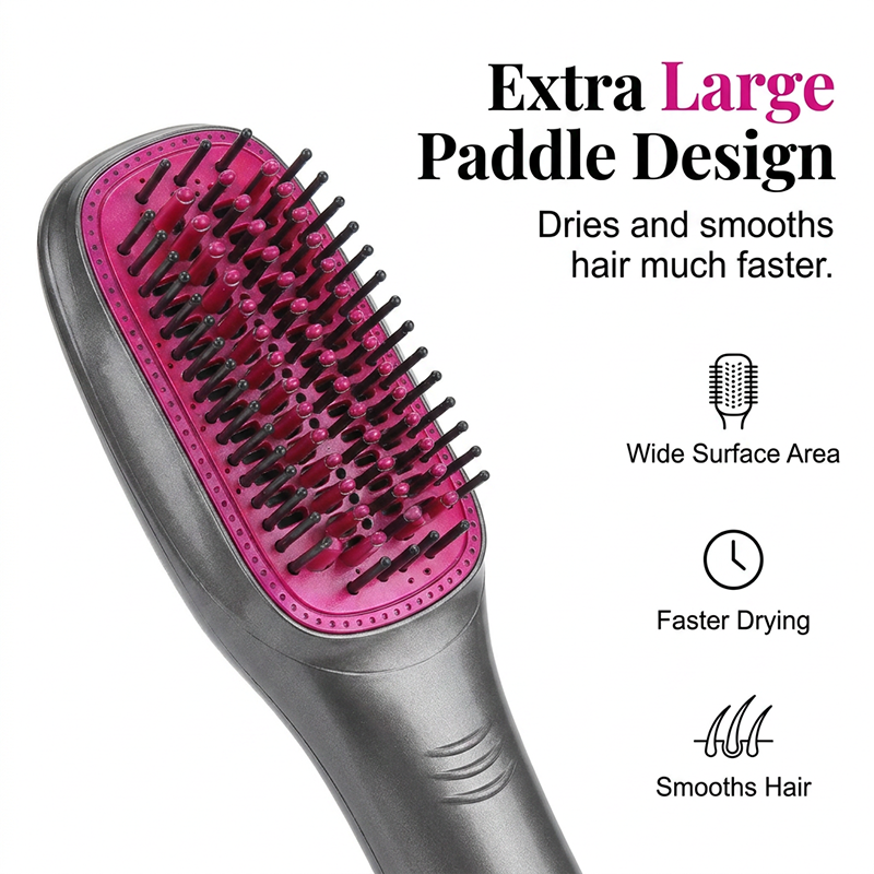 ⏳Time-Limited Special⏰Professional 3-in-1 Hot Air Brush – Dry, Detangle & Volumize in One Step ✨