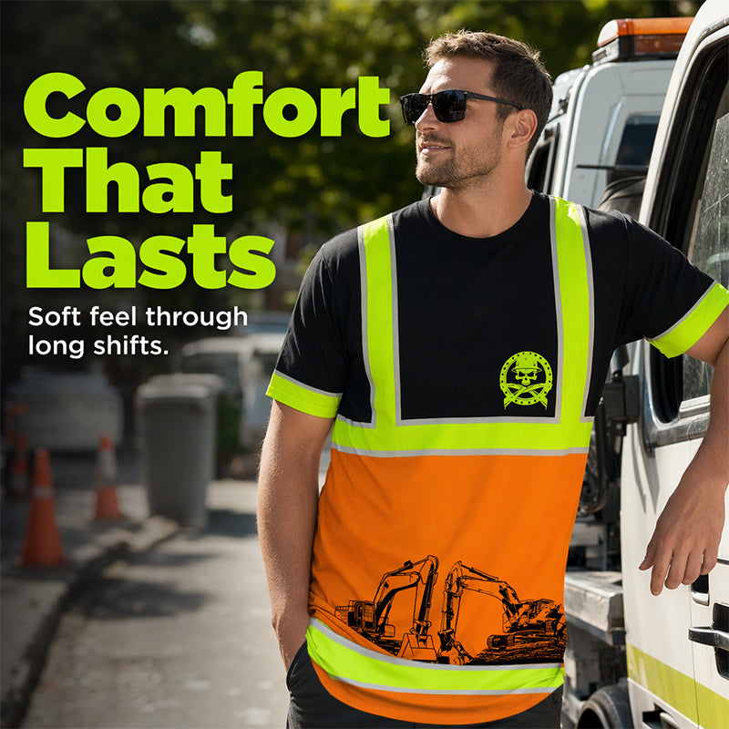 👷 50% OFF! 🦺 High-Visibility Work T-Shirt – Fluorescent Panels, Reflective Stripes, and Breathable Fabric – Ideal for Construction Sites, Roadwork, and Outdoor Projects – Sizes XS to 6XL ✨💪