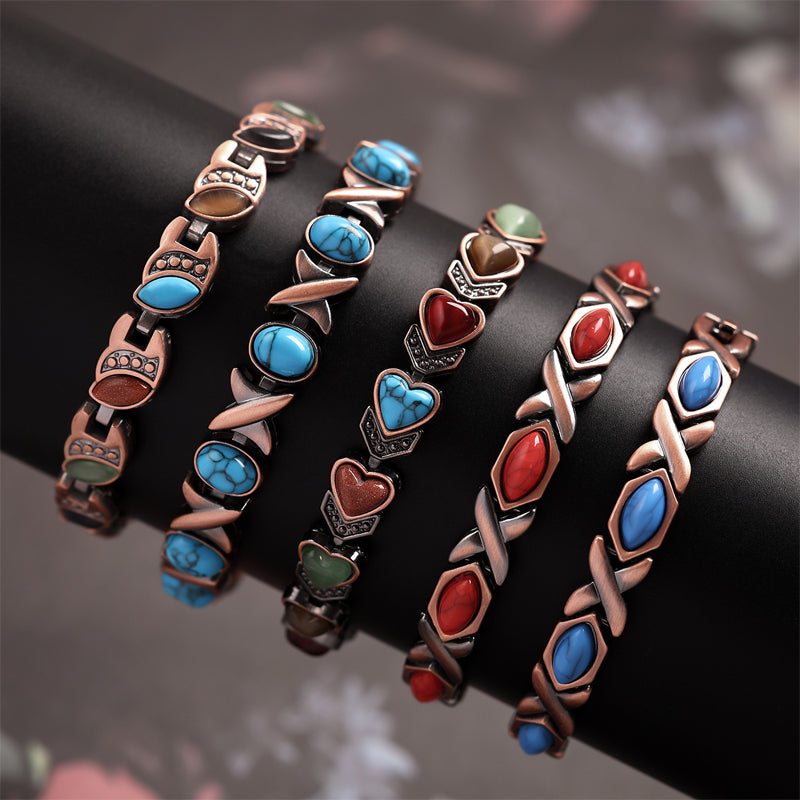 ⏳Limited-time 50% off⏰Antique Copper Finish Magnetic Stone Bracelet❤️