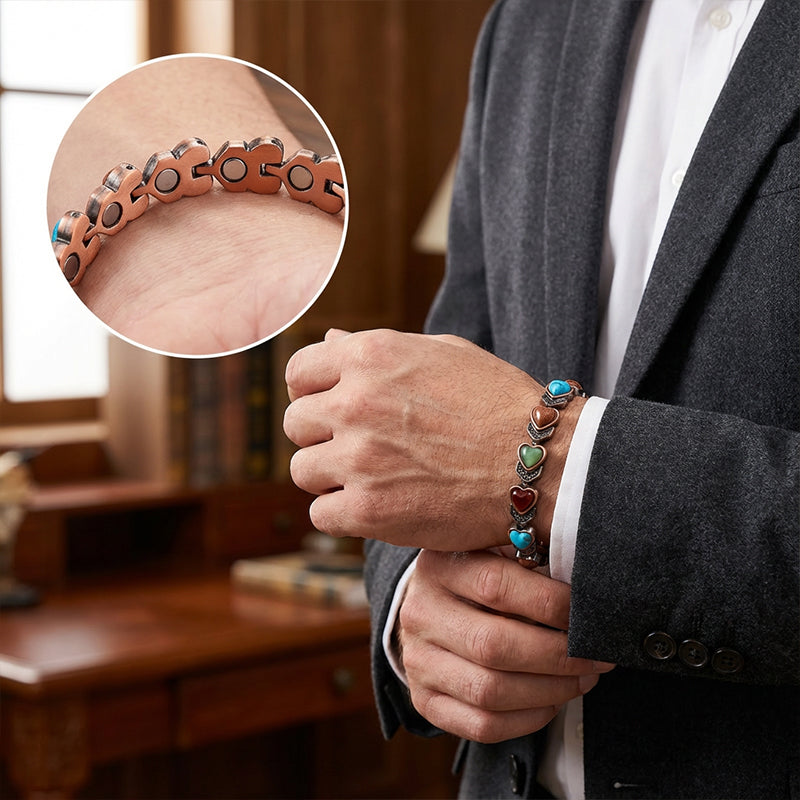 ⏳Limited-time 50% off⏰Antique Copper Finish Magnetic Stone Bracelet❤️