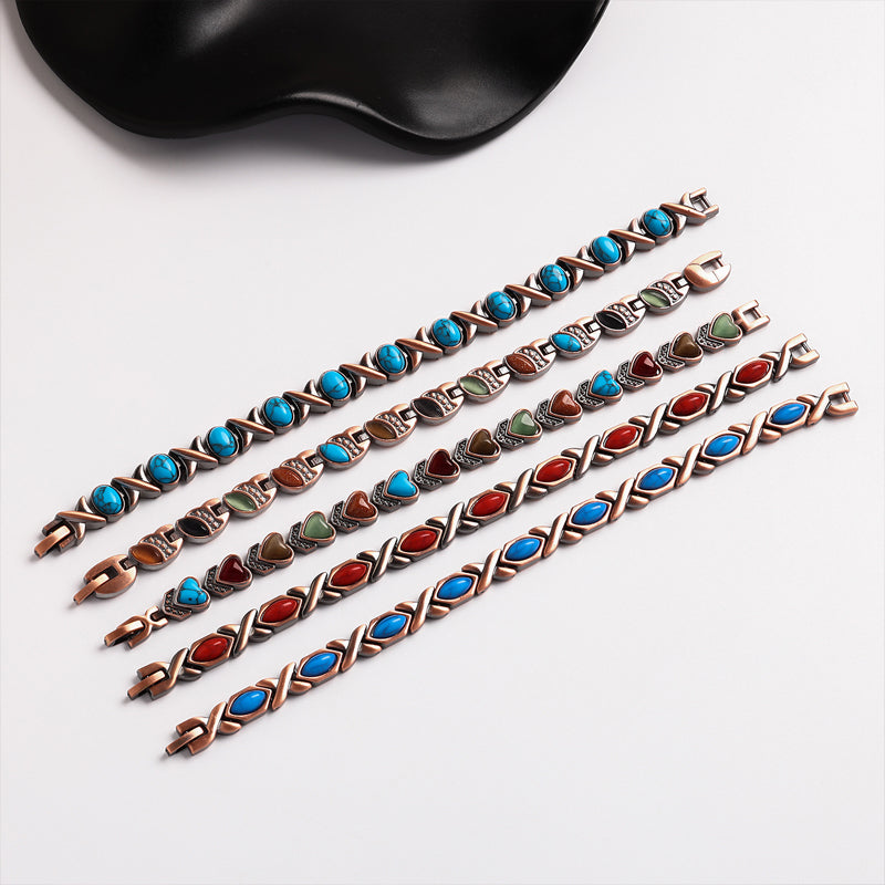 ⏳Limited-time 50% off⏰Antique Copper Finish Magnetic Stone Bracelet❤️