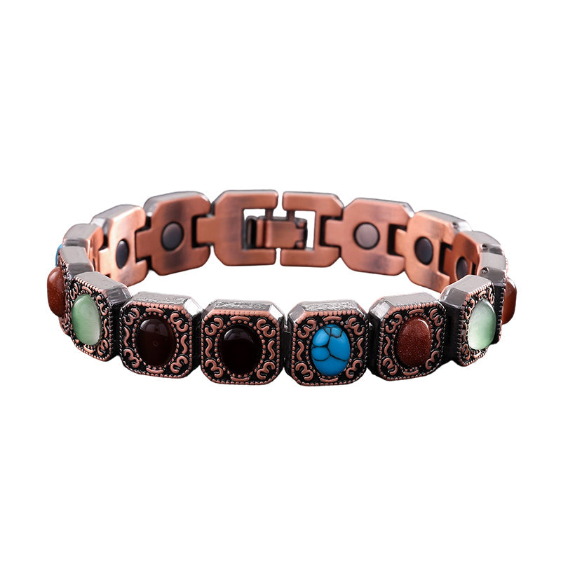 ⏳Limited-time 50% off⏰Antique Copper Finish Magnetic Stone Bracelet❤️