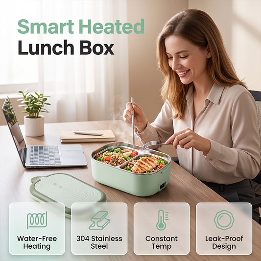📢📢50% OFF !! ⏰Portable Electric Heated Lunch Box Water-Free Food Warmer