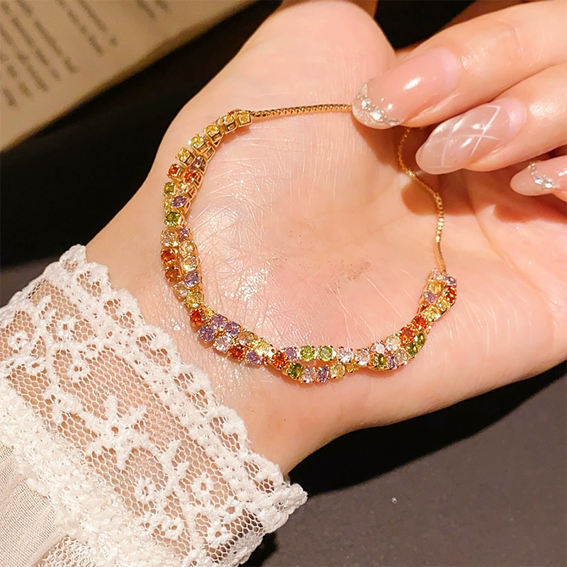 ✨Buy 1 Get 1 Free💎Retro Crossover Twisted Multicolor Zircon Adjustable Bracelet for Women