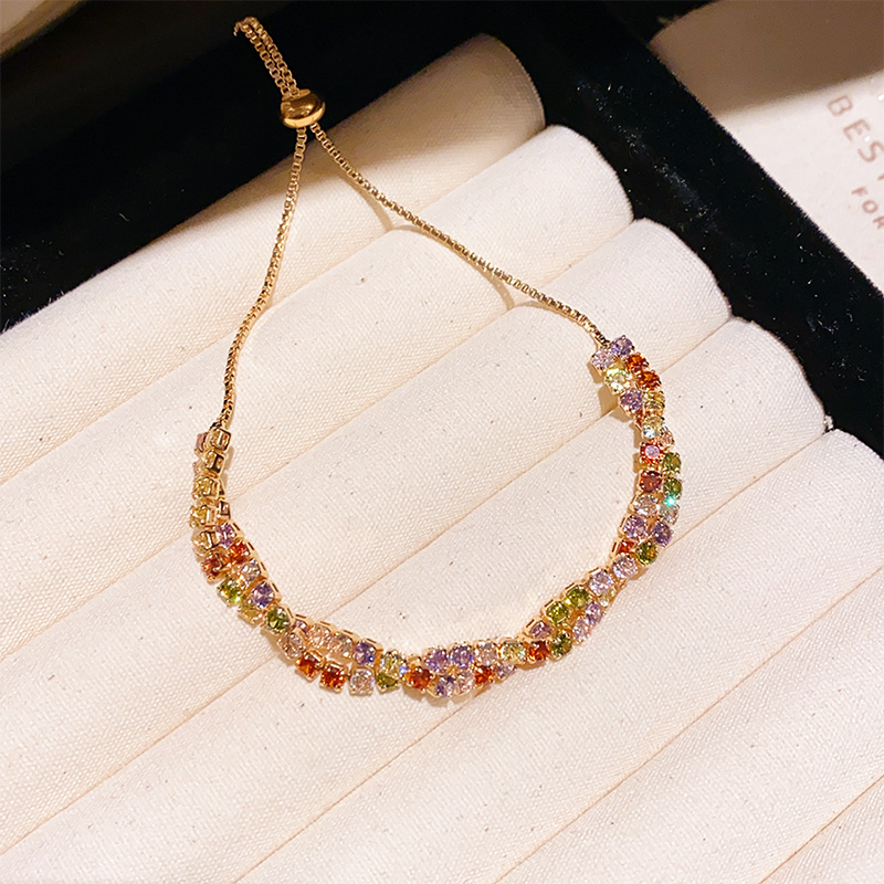 ✨Buy 1 Get 1 Free💎Retro Crossover Twisted Multicolor Zircon Adjustable Bracelet for Women