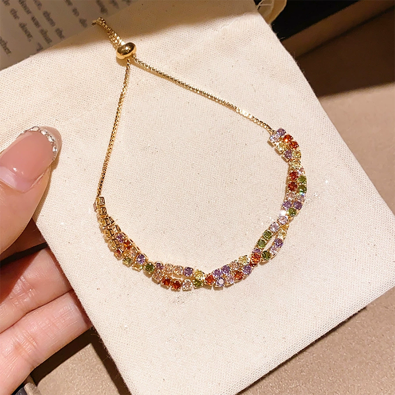 ✨Buy 1 Get 1 Free💎Retro Crossover Twisted Multicolor Zircon Adjustable Bracelet for Women