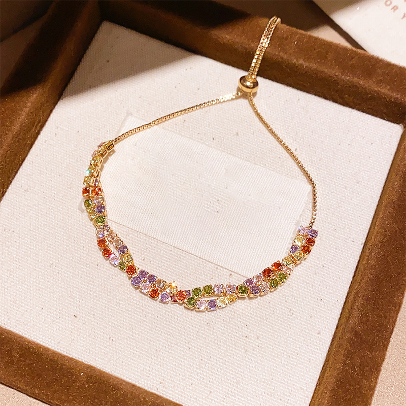 ✨Buy 1 Get 1 Free💎Retro Crossover Twisted Multicolor Zircon Adjustable Bracelet for Women