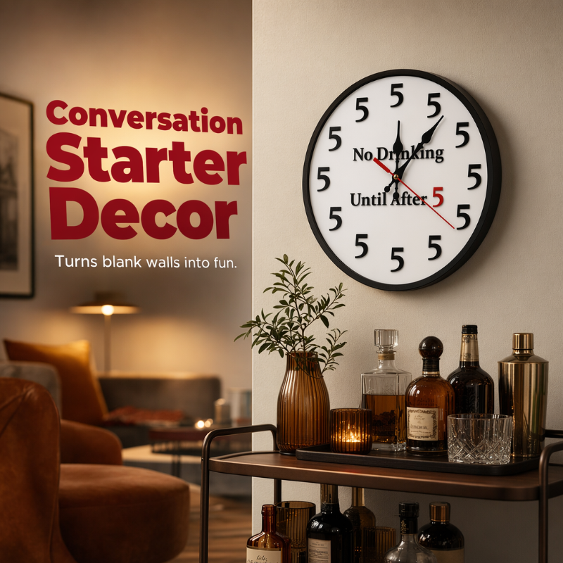 🎉 2026 Sale — Over 10,000 Sold! 🍻 Novelty Wall Clock for Party Decor – Fun & Bold Design ⏰