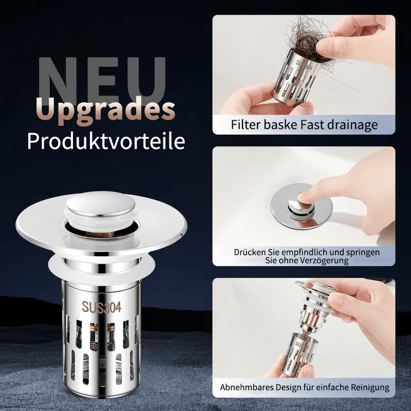 ⏳Time-Limited Special⏰ Universal Stainless Steel Pop-Up Sink Drain Strainer