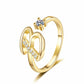 Adjustable Sparkle Initial Ring for Women
