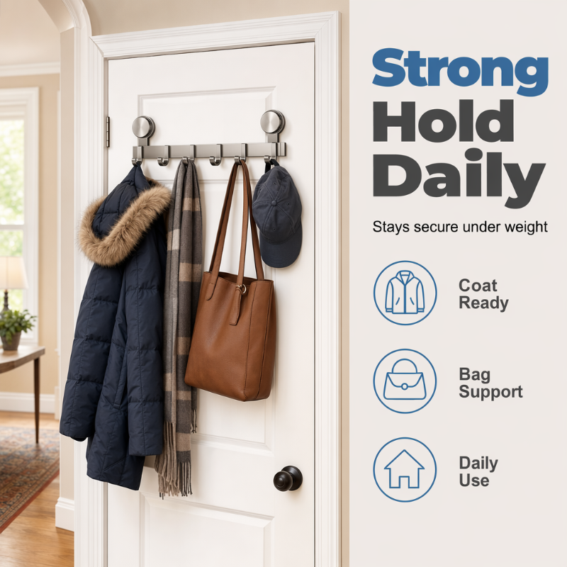 Suction Cup Over Door Hook Rack