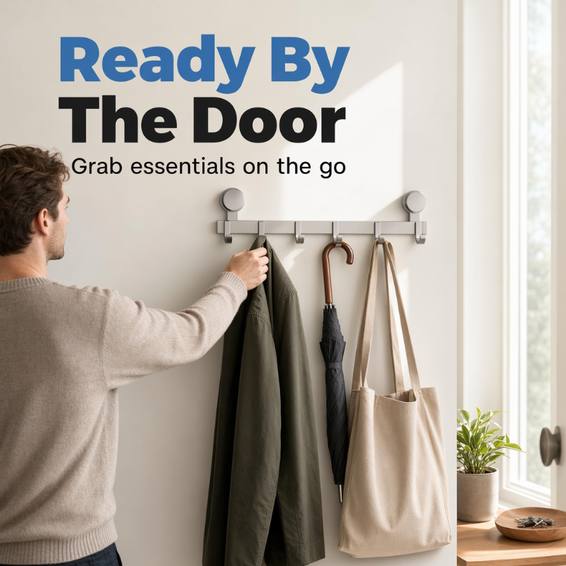 Suction Cup Over Door Hook Rack