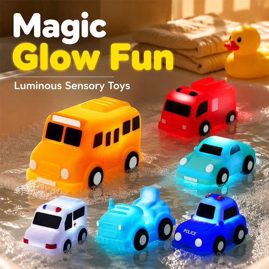 Light-Up Bath Toys Floating Vinyl Vehicle Set