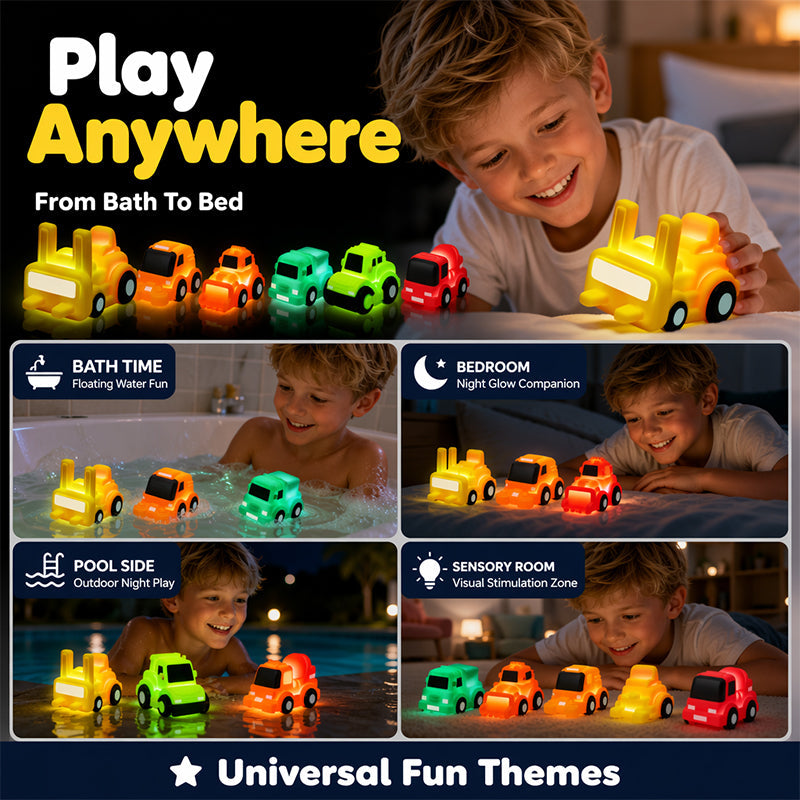 Light-Up Bath Toys Floating Vinyl Vehicle Set