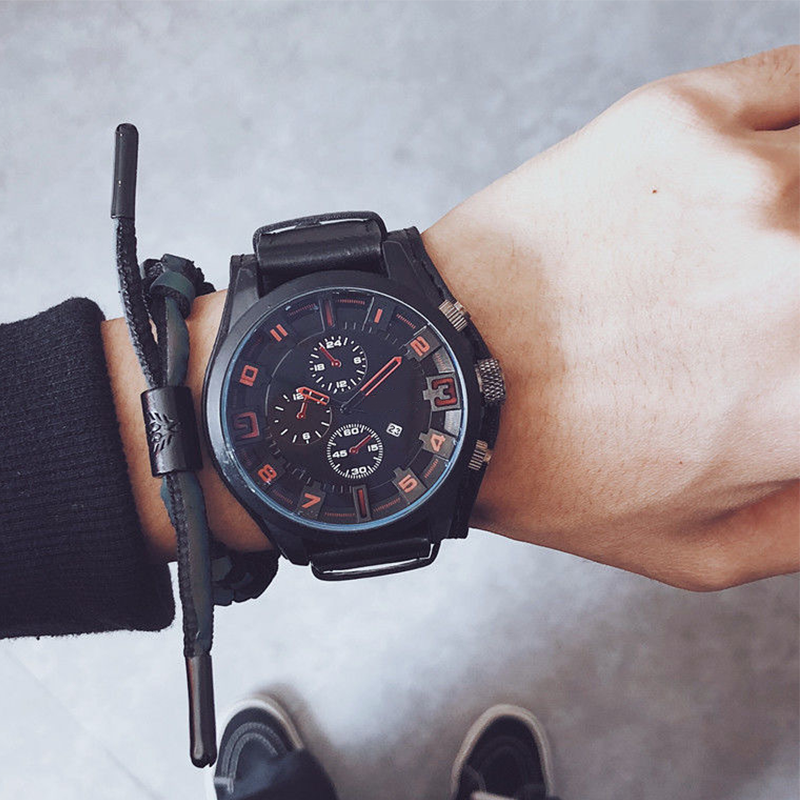 Men's Casual Large Dial Quartz Watch