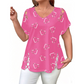 🎉 LIMITED TIME 50% OFF! 👚 Women's Summer V-Neck Printed Top – Strappy Cutout Shoulders & Lace-Up Side Slits ❤️