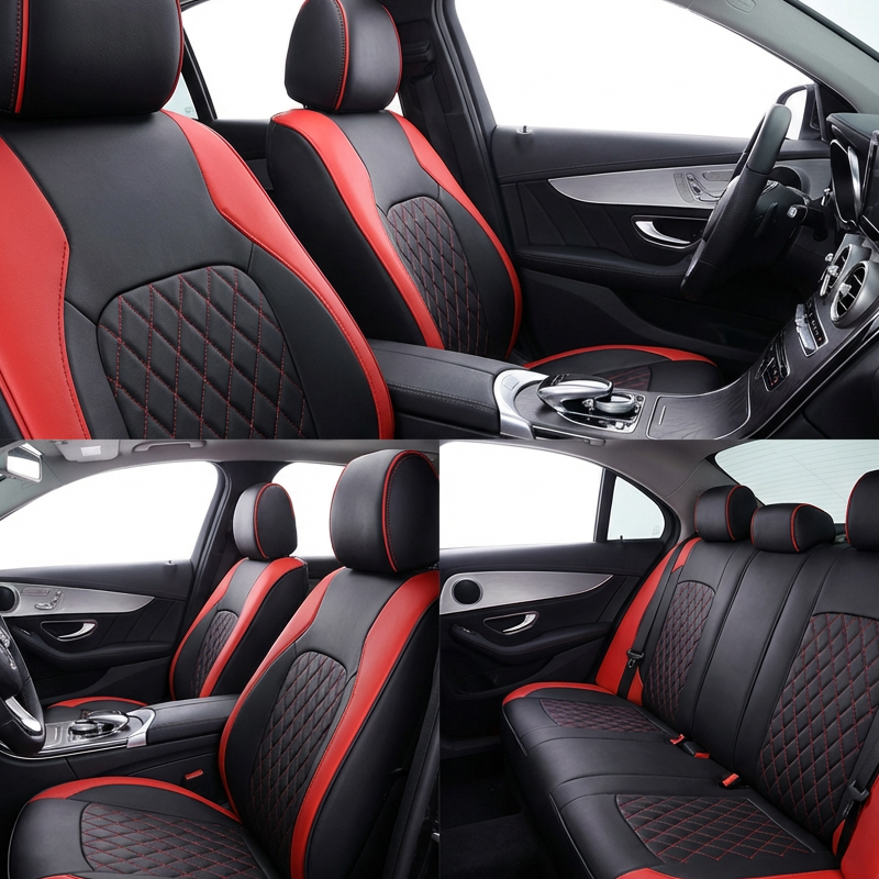 9-Piece Universal Fit Leather Car Seat Cover Set