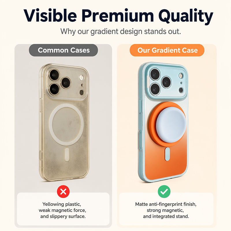 Magnetic Gradient Phone Case with Built-in Stand