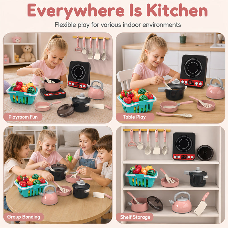 🏕️ LIMITED-TIME 50% OFF! ✨ Camping Themed Kids Pretend Kitchen Playset – Realistic, Interactive, Safe ✨