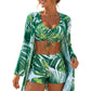 🎉 2026 Sale — Over 22,000 Sold! 💞 Women Tropical Print 3-Piece Swimwear Set