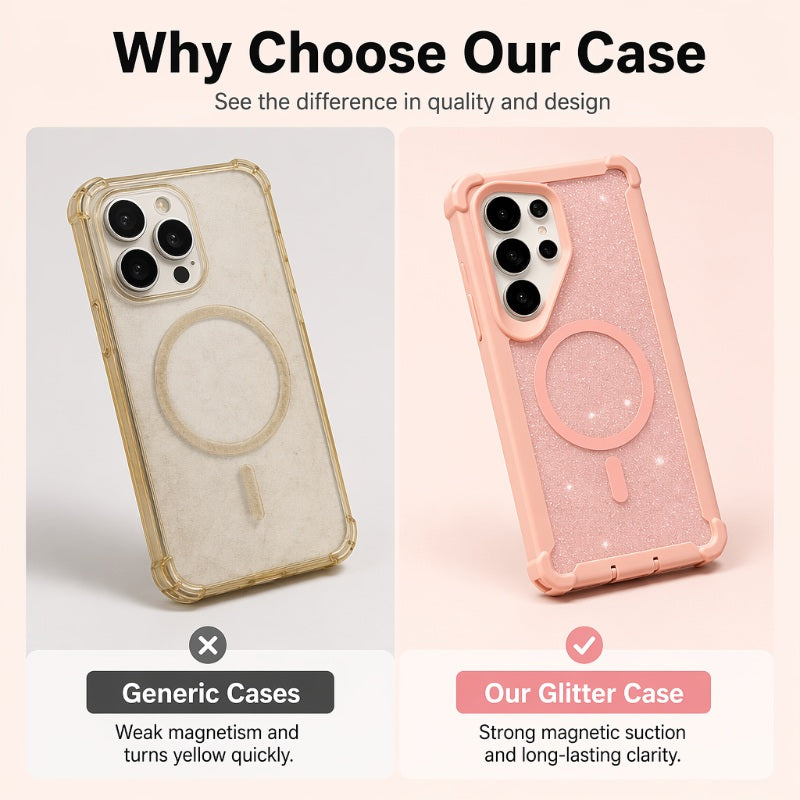 Sparkly Glitter Magnetic Slim Phone Case