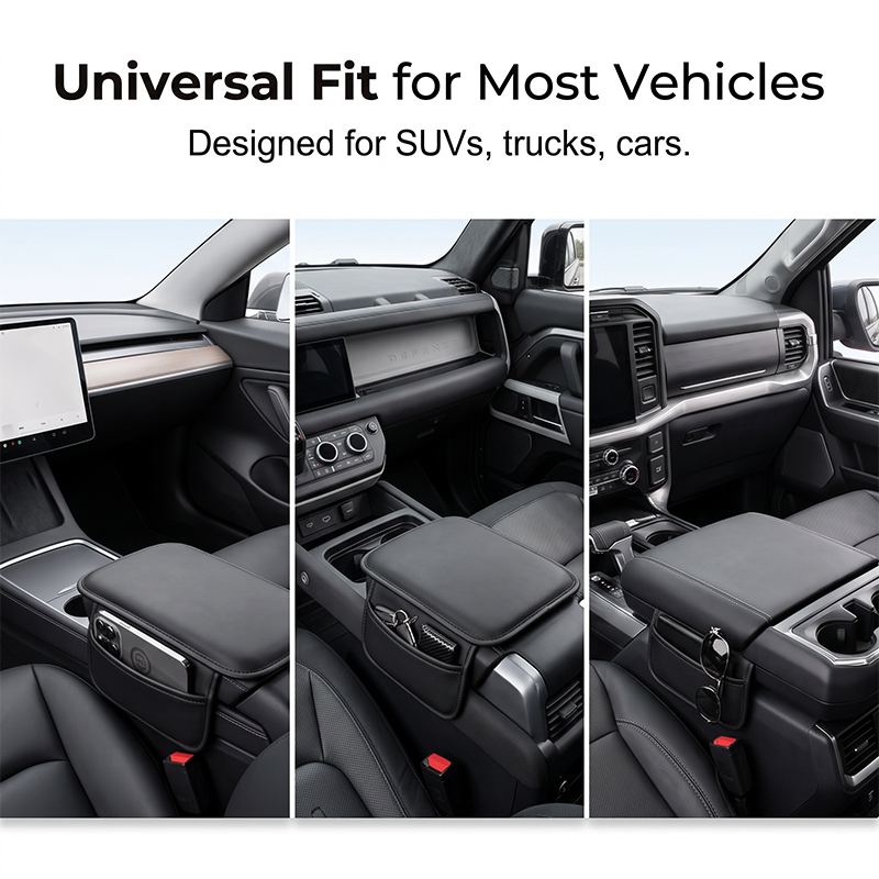 Car Center Console Cover with Side Storage Pockets