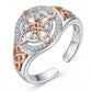 Elegant 2-Tone Celtic Knot Zircon Ring