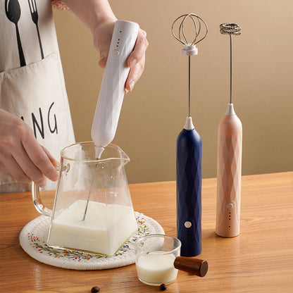 ☕ 50% OFF NOW! 🌀 Handheld Milk Frother – 3 Speeds, USB Rechargeable & 2 Whisks 🥛