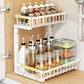 🗄️ 50% OFF! ✨ 2-Tier Adjustable Pull-Out Cabinet Storage Rack – Heavy-Duty Carbon Steel, Slide-Out Baskets & Adjustable Shelf Height – Maximize Vertical Space in Any Room 🏠
