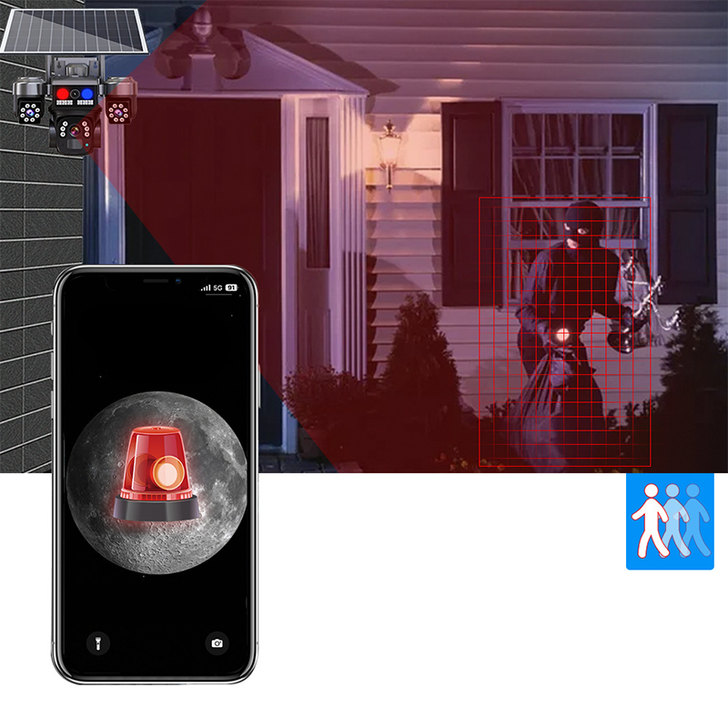 ⏳🔥LIMITED-TIME 50% OFF! ⏰Solar Wireless Security Camera – Triple Lens,9MP Color Night Vision,IP66 Waterproof ☀️🏠