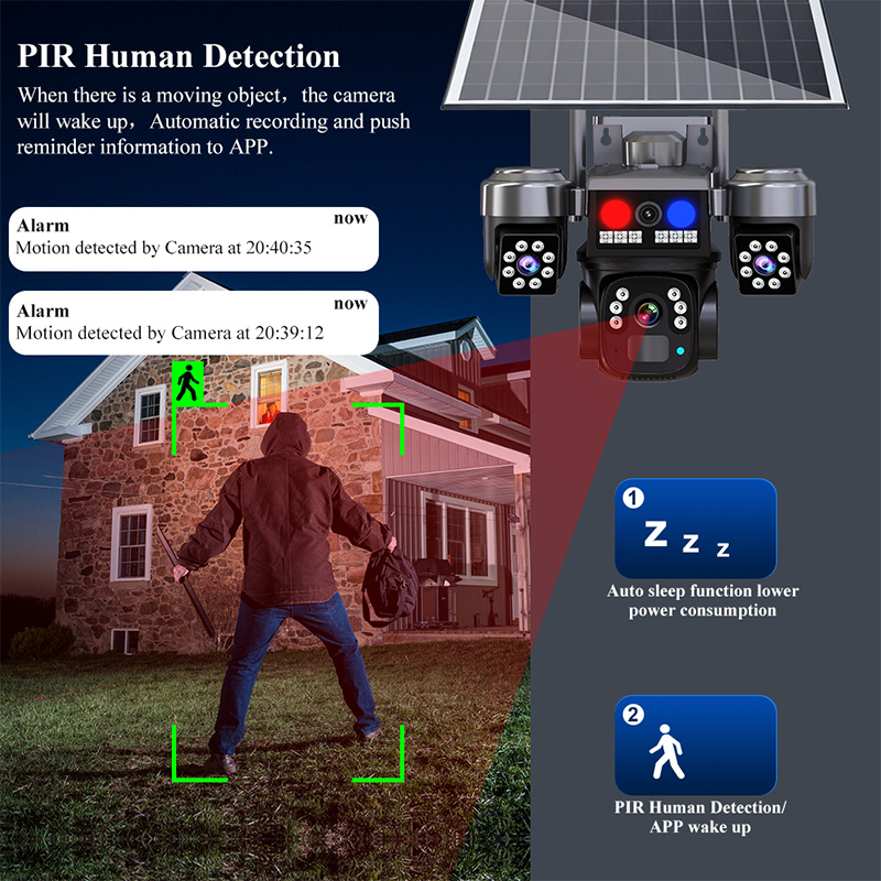 ⏳🔥LIMITED-TIME 50% OFF! ⏰Solar Wireless Security Camera – Triple Lens,9MP Color Night Vision,IP66 Waterproof ☀️🏠