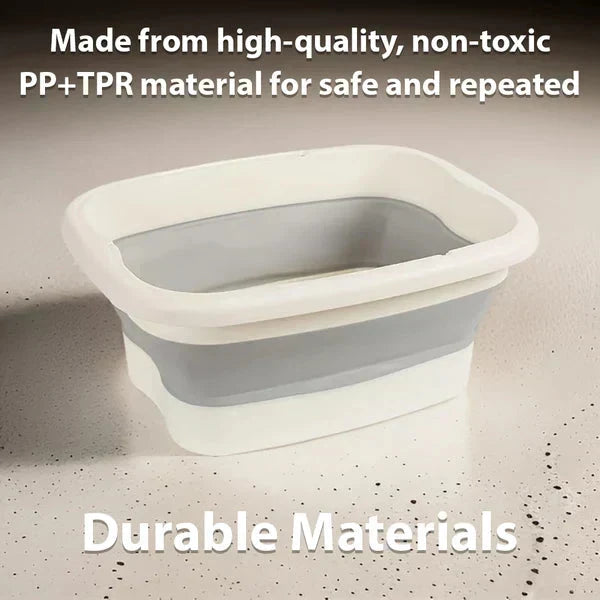 🦶✨ 50% OFF Limited Time! Collapsible Foot Spa Basin with Lid | Portable Silicone Foot Soak Tub with Massage Rollers for Home Relaxation