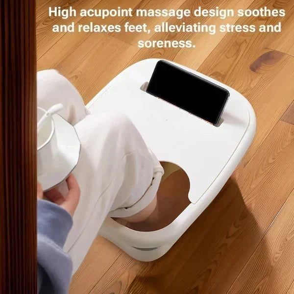 🦶✨ 50% OFF Limited Time! Collapsible Foot Spa Basin with Lid | Portable Silicone Foot Soak Tub with Massage Rollers for Home Relaxation