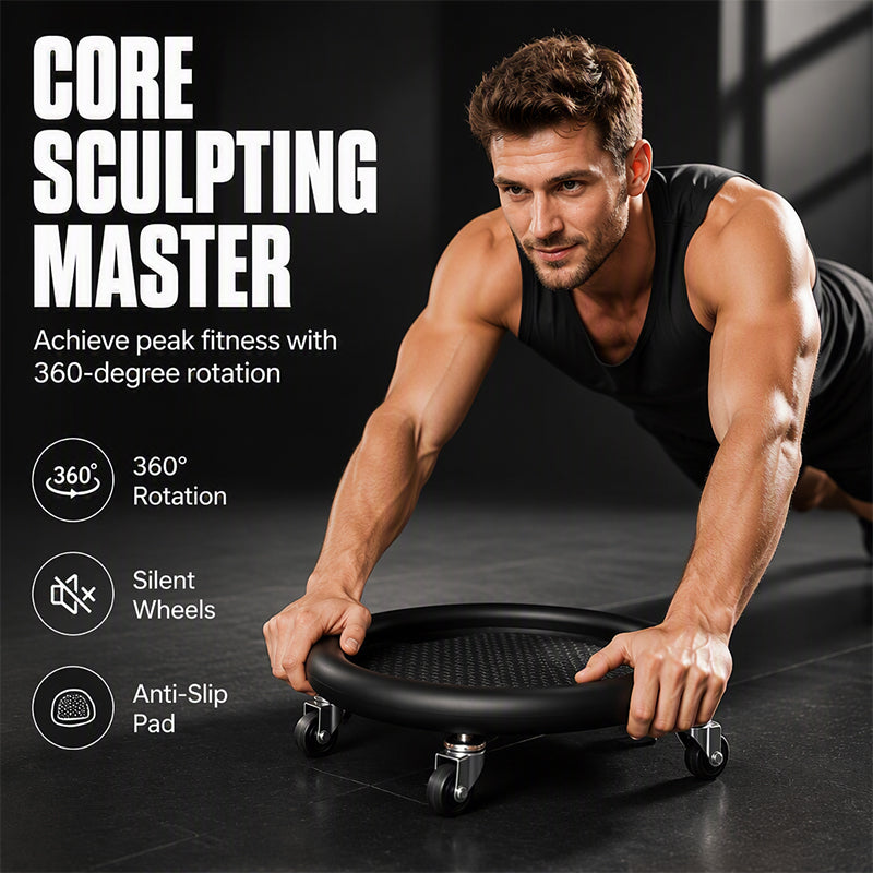 🎉 2026 Sale — Over 30,900 Sold!💞 Abdominal Roller Wheel Disc with Knee Mat – Stable 💪