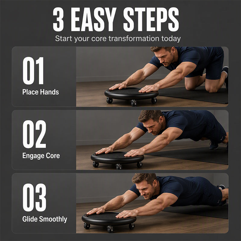 🎉 2026 Sale — Over 30,900 Sold!💞 Abdominal Roller Wheel Disc with Knee Mat – Stable 💪
