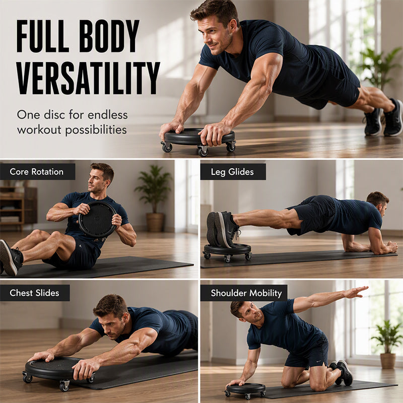 🎉 2026 Sale — Over 30,900 Sold!💞 Abdominal Roller Wheel Disc with Knee Mat – Stable 💪