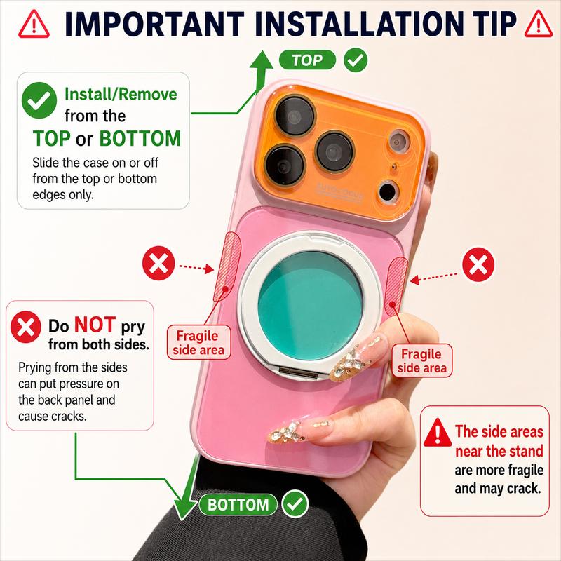 Color Block 360° Rotating Ring Stand Phone Case