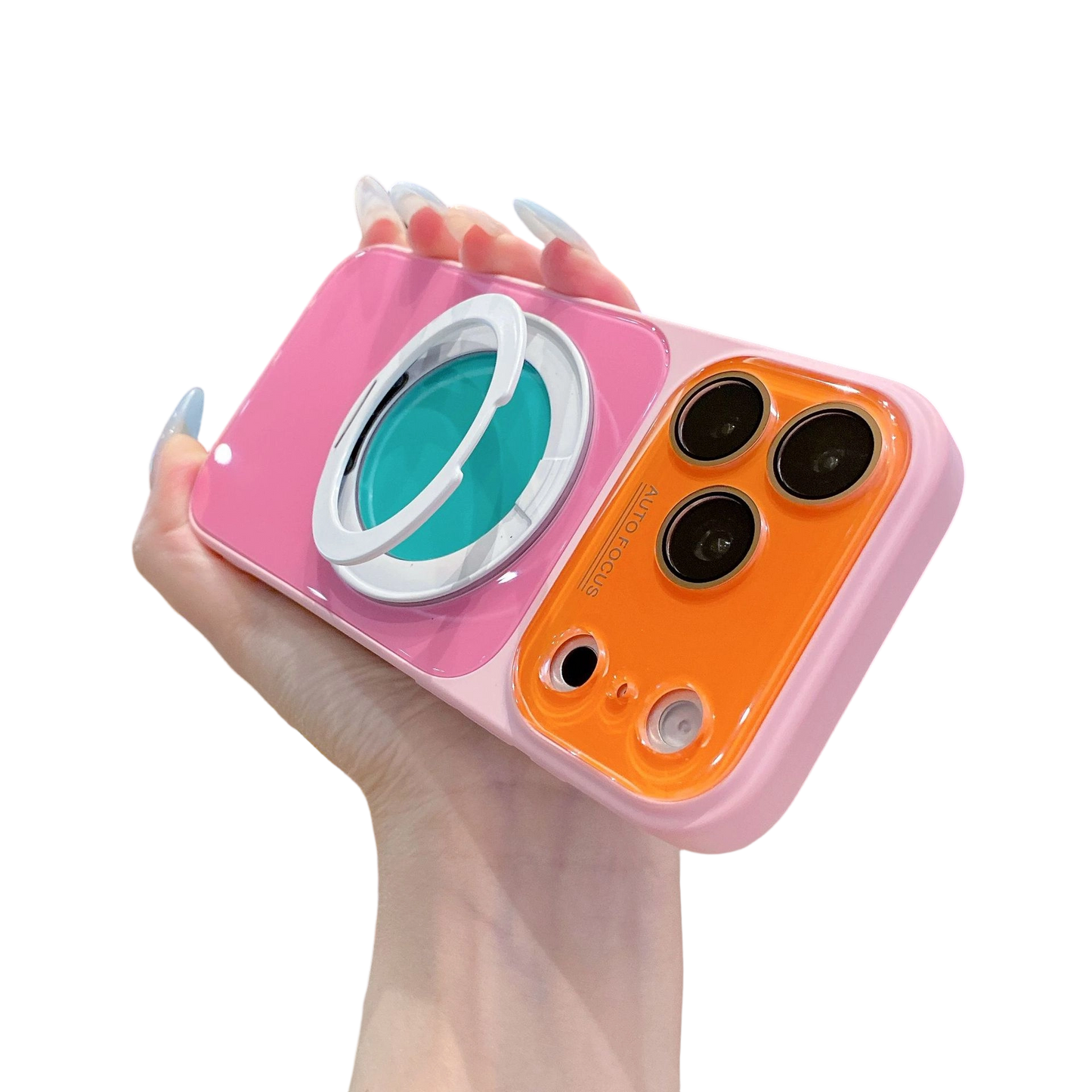 Color Block 360° Rotating Ring Stand Phone Case