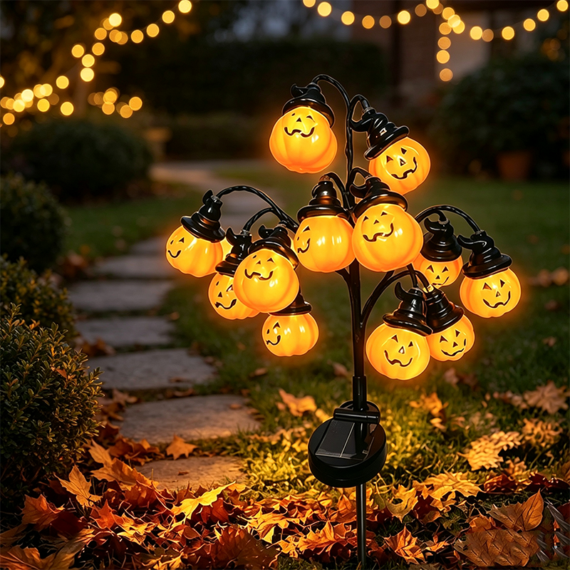 Solar Multi-Head Pumpkin Garden Light