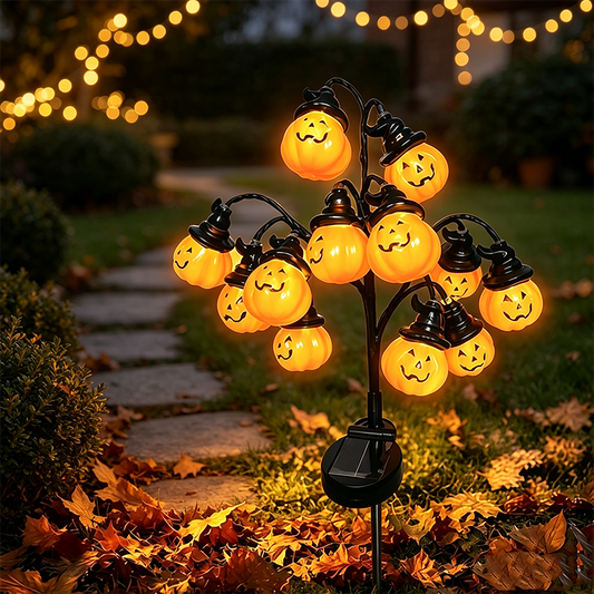 Solar Multi-Head Pumpkin Garden Light