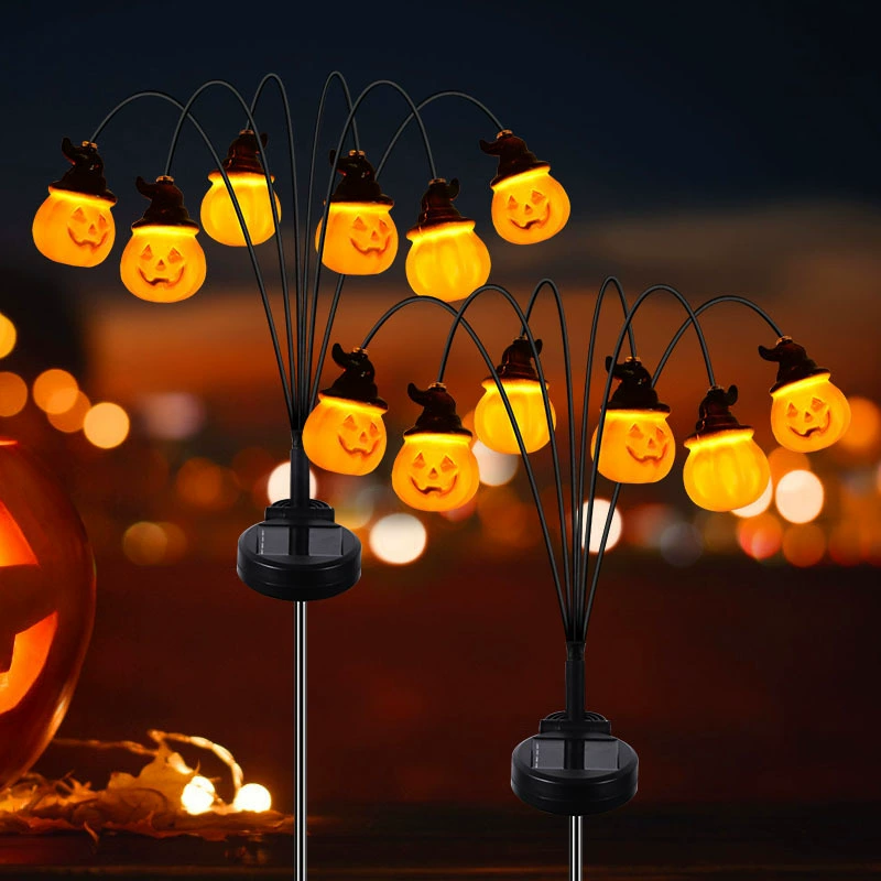 Solar Multi-Head Pumpkin Garden Light