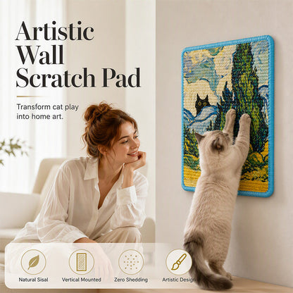 Wall Mounted Artistic Sisal Cat Scratcher