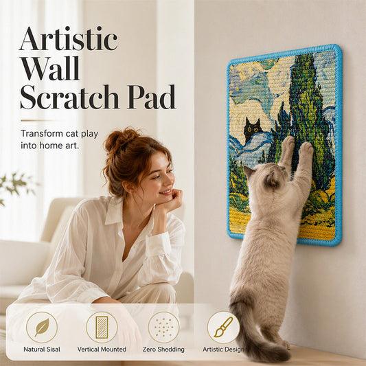 Wall Mounted Artistic Sisal Cat Scratcher