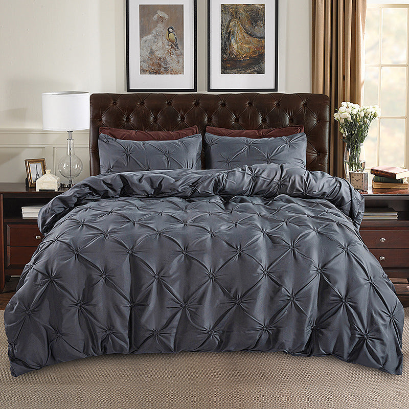 🎉 2026 SALE 50% OFF! 🛏️ 3-Piece Pintuck Pleated Duvet Cover & Pillowcases Set – Elegant Texture, Hidden Zipper & Machine Washable ✨