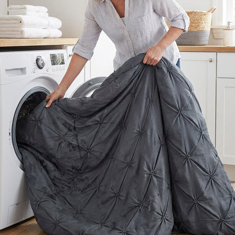 🎉 2026 SALE 50% OFF! 🛏️ 3-Piece Pintuck Pleated Duvet Cover & Pillowcases Set – Elegant Texture, Hidden Zipper & Machine Washable ✨