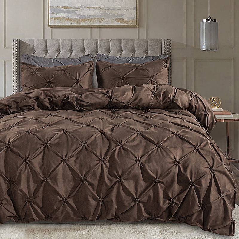 🎉 2026 SALE 50% OFF! 🛏️ 3-Piece Pintuck Pleated Duvet Cover & Pillowcases Set – Elegant Texture, Hidden Zipper & Machine Washable ✨