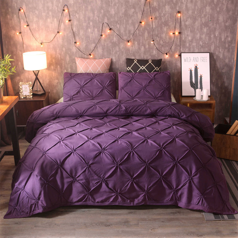 🎉 2026 SALE 50% OFF! 🛏️ 3-Piece Pintuck Pleated Duvet Cover & Pillowcases Set – Elegant Texture, Hidden Zipper & Machine Washable ✨