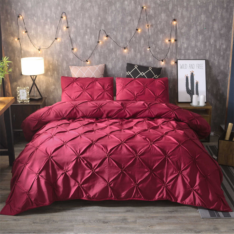 🎉 2026 SALE 50% OFF! 🛏️ 3-Piece Pintuck Pleated Duvet Cover & Pillowcases Set – Elegant Texture, Hidden Zipper & Machine Washable ✨