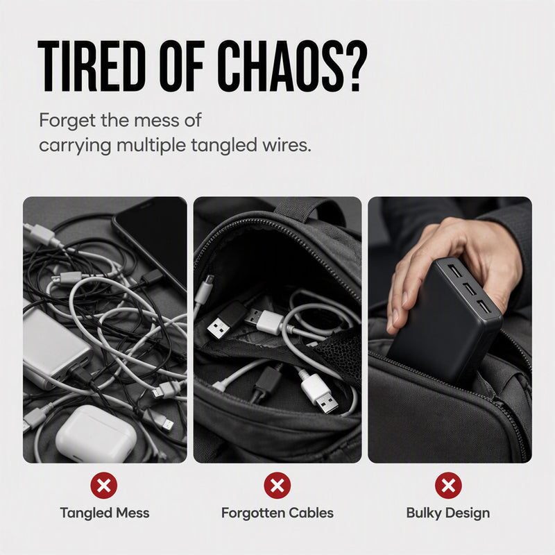 📢📢50% OFF !!⏰🏕️ 2026 Sale — Over 28,200 Sold!⚡ High‑Capacity Power Bank with Integrated Cables