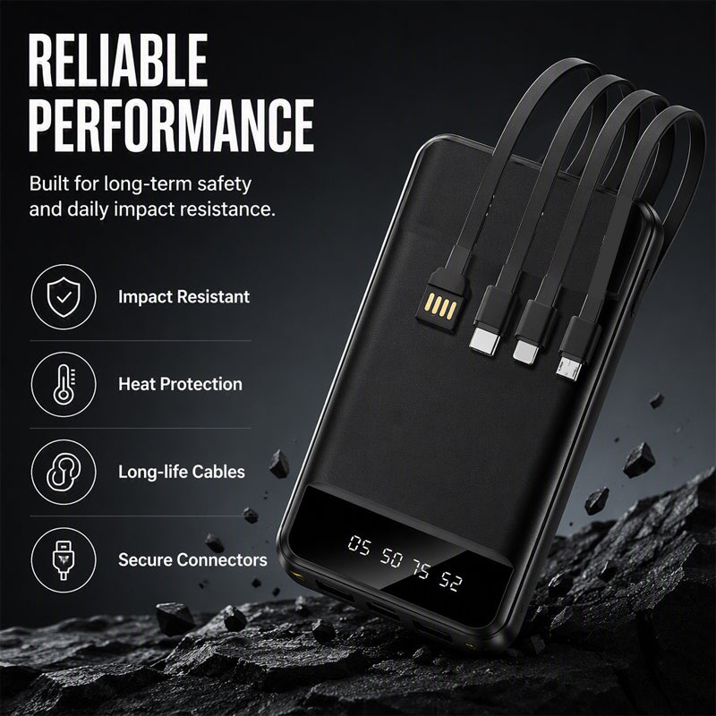 📢📢50% OFF !!⏰🏕️ 2026 Sale — Over 28,200 Sold!⚡ High‑Capacity Power Bank with Integrated Cables